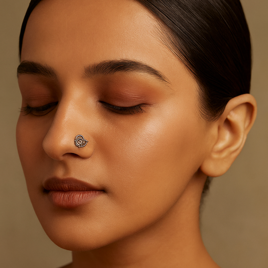 925 Silver Heart-Shaped Nose Pin