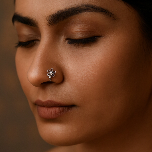 925 Silver Mandala-Shaped Nose Pin