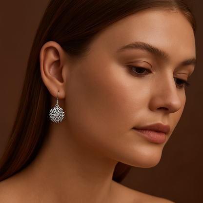 925 Silver Mandala Chakri Earrings