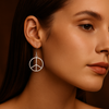 925 Silver Peace Circle Earrings