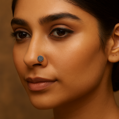 925 Silver Spiral- Shaped Nose Pin