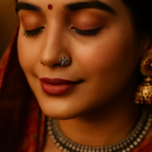 925 Silver Star-Shaped Nose Pin