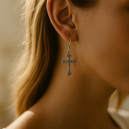 925 Silver Cross - Earring - 1