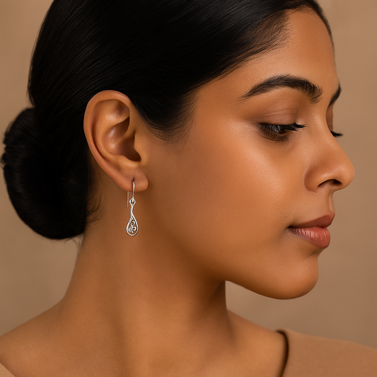 925 Silver Small Drop Design Earrings