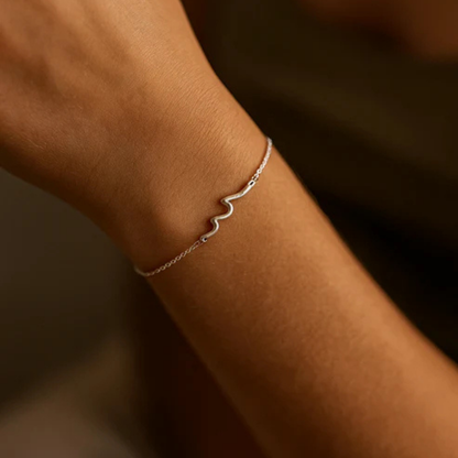 925 Silver Bracelet in Wave Design - 2
