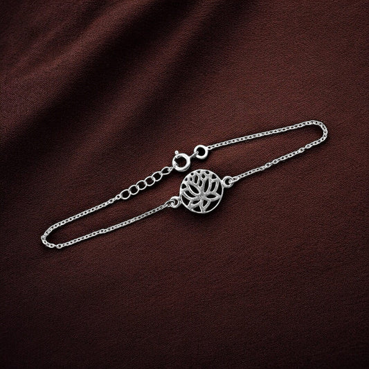 925 Silver Bracelet in Lotus Design image 2