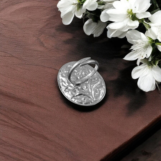 Serene Energy Silver Ring (Oval Chittai) image 3