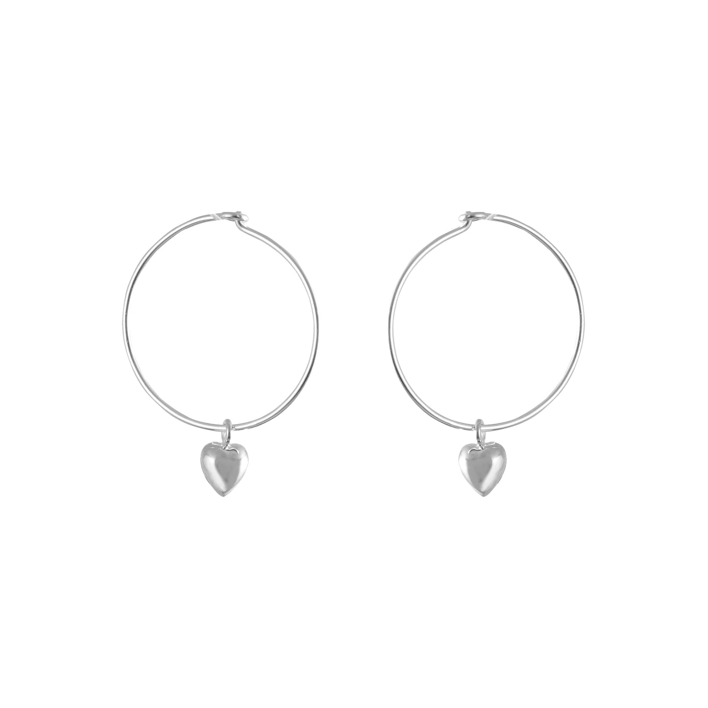 925 silver hoops heart earrings image 1