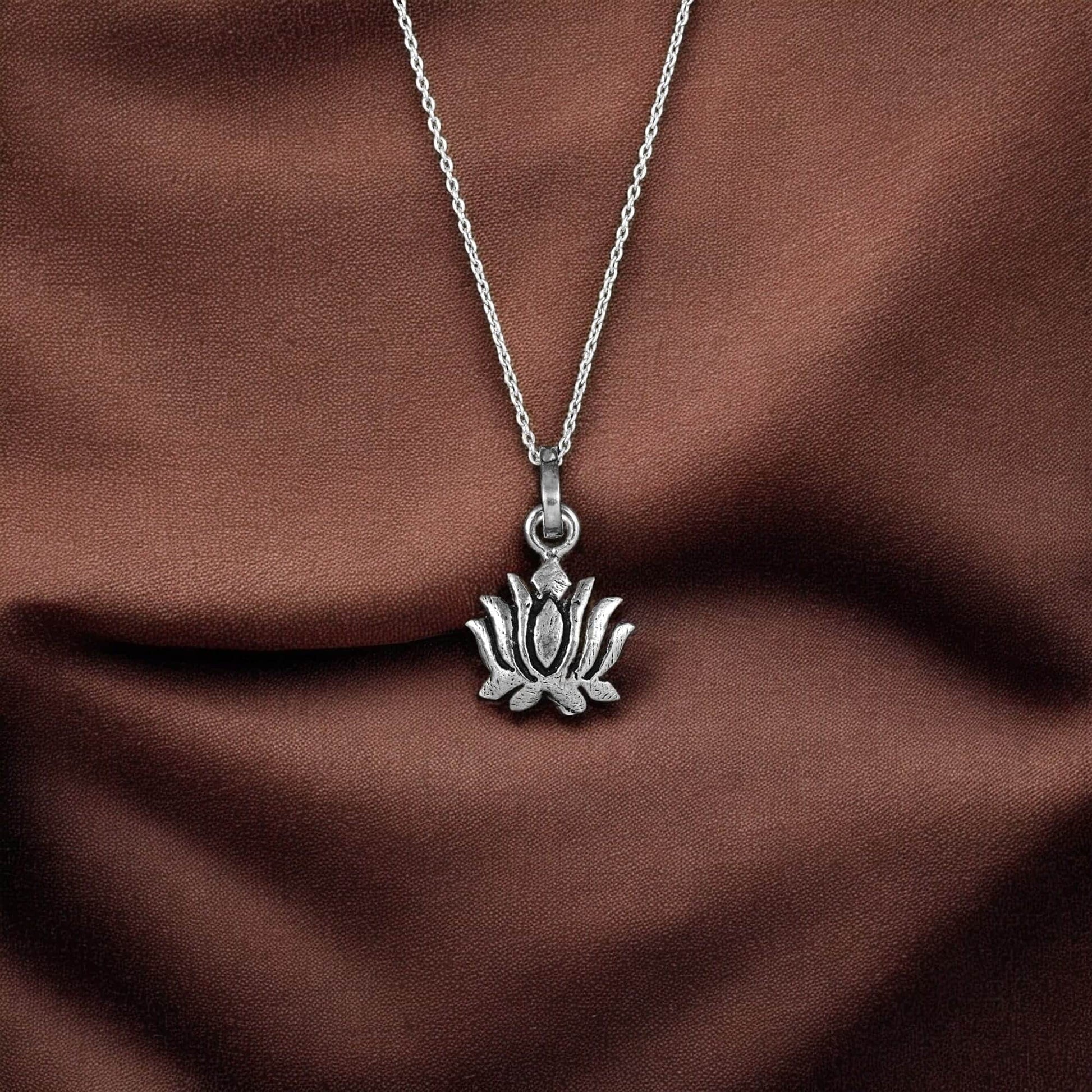 925 Silver  Lotus Pendent image 1