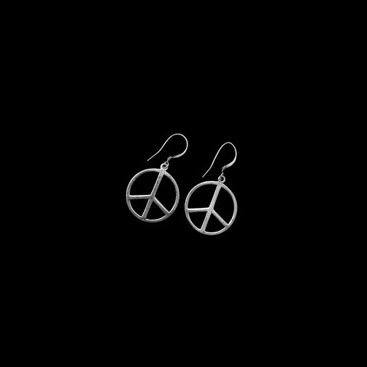 925 Silver Peace Circle Earrings image 0