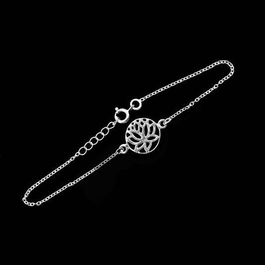 925 Silver Bracelet in Lotus Design image 1
