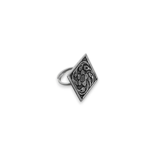 Karmic Balance Silver Ring (Square Chittai) image 2