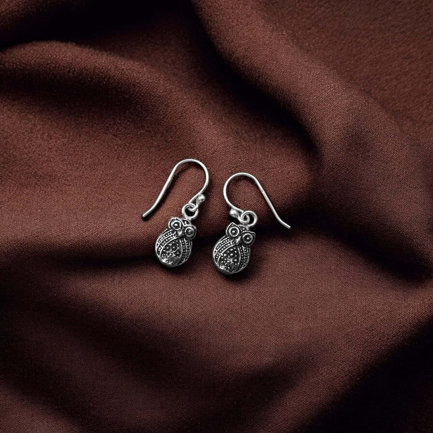 925 silver owl small earrings image 0