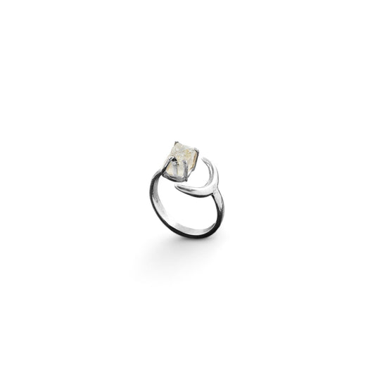 925 Silver Moon Semi Stone ring image 1